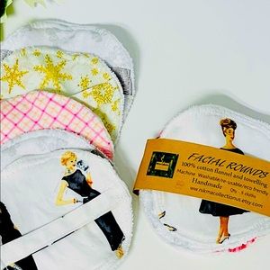 5 pc Cotton Reusable Makeup Remover Pads Wipes Washable Facial Rounds Handmade4”